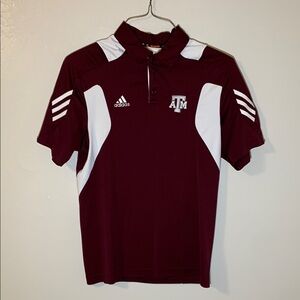 Adidas Maroon and White Polo Shirt